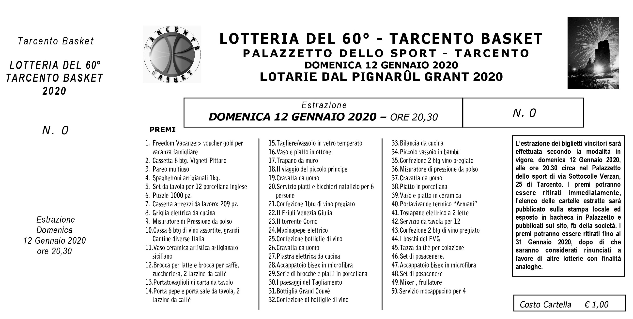 Torna la lotteria del Tarcento basket - Tarcento Basket